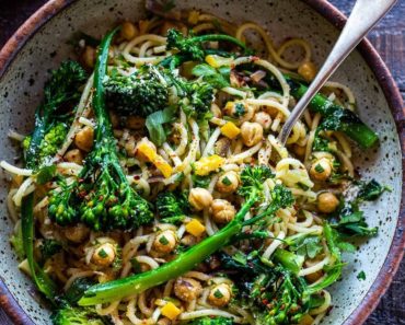 Pasta with Broccolini, Preserved Lemon and Chickpeas