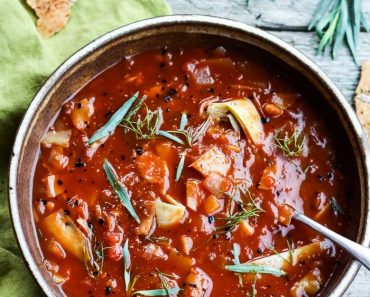 Tomato Artichoke Soup with Fennel and Tarragon