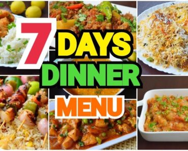 WEEKLY MENU FOR DINNER || 7 Days Dinner Menu by
