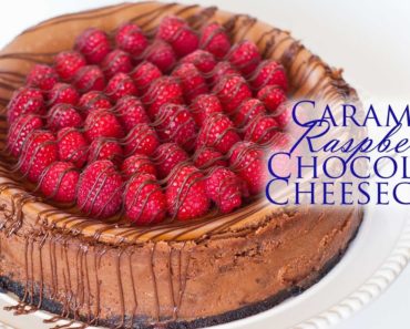 Caramel Raspberry Chocolate Cheesecake