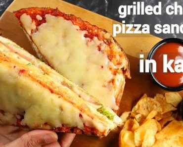 grilled cheese pizza sandwich recipe – in kadai