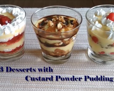 3 desserts with custard powder pudding