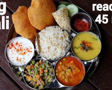 simple veg thali recipe in 45 mins
