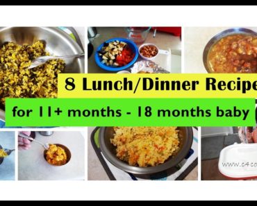 8 Lunch/Dinner recipes for ( 11+months