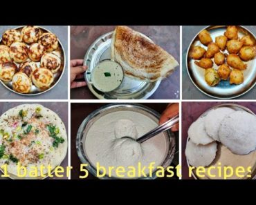 1 batter 5 types of breakfast recipes