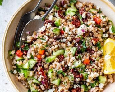 Farro with Feta Cucumbers and Sun-dried Tomatoes