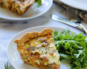 Sweet Potato Quiche with Caramelized Onions and Rosemary