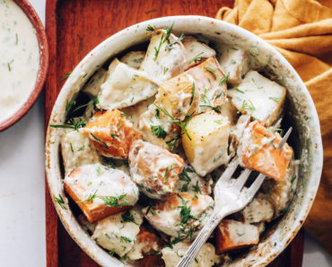 Easy Roasted Potato Salad with Garlic Dill Dressing