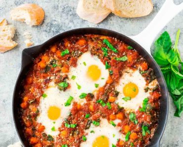 Baked Eggs in Purgatory {Healthy, One-Pan Meal}