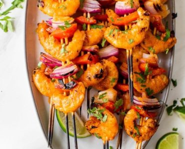Grilled Coconut Red Curry Shrimp Skewers