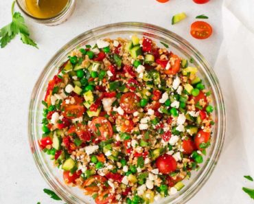 Italian Farro Salad with Feta and Tomatoes