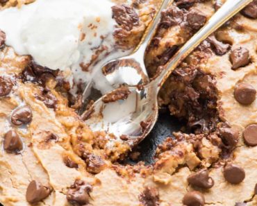 Peanut Butter Skillet Cookie {Flourless + Dairy Free}