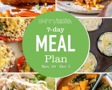 7 Day Healthy Meal Plan (Nov 29-Dec 5)