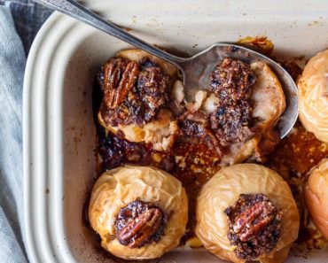 Baked Apples with Maple Syrup and Spiced Nut Filling