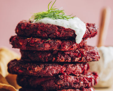 Easy Beet Fritters with Dill Yogurt Sauce