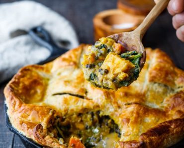 Veggie Pot Pie with Roasted Butternut, Lentils and Kale