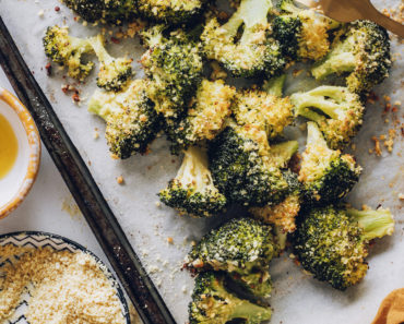 Perfect Roasted Broccoli with Vegan Parmesan