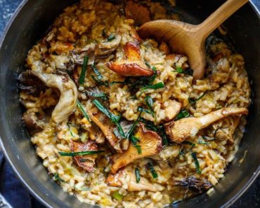 Date Night Mushroom Risotto with Frizzled Leeks