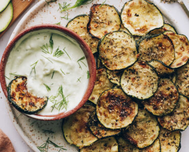 Baked Zucchini Slices with Vegan “Parmesan”