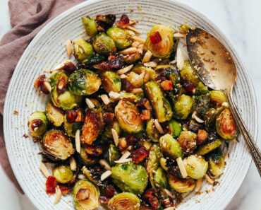 Crispy Roasted Brussels Sprouts with Dukkah & Honey
